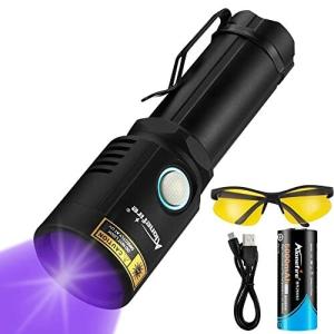 Alonefire X901UV 10W 紫外線 ブラックライト 強力 UV LED ライト 波長365nm USB充電式 スコーピオン 用 ペット用尿検出