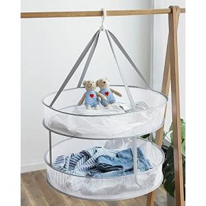 amxus 物干し ネット 平干しネット 2段 折りたたみ コンパクト 洗濯干しネット 衣類変形防止 ニットセーターぬ