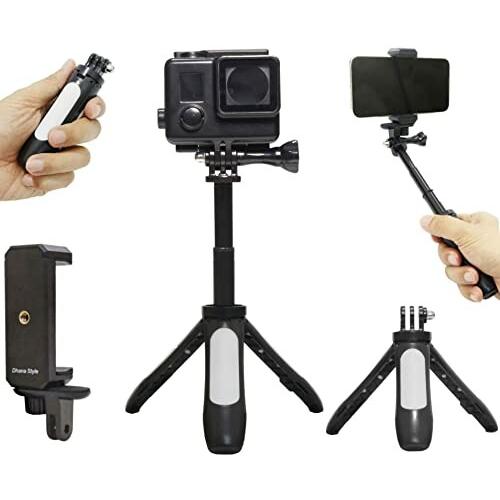 2Way 延長ポール 一脚 三脚 ウェアラブルカメラ スマホ デジカメ 撮影 伸縮拡張 スティック ...