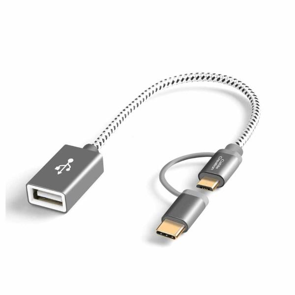 Micro USB + Type C to USBアダプタ, CableCreation ショートO...