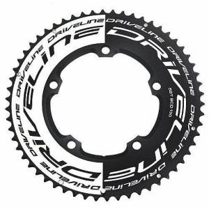 Driveline AL7075 Road Bike Bicycle TT Chainring 58T, BCD 130mm, Black x White #ST1554｜beck-shop