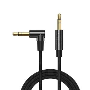 AUX ケーブル,CableCreation 3.5mm 右側L型 オーディオケーブル (オスーオス) HiFi音声ケーブル シルバー｜beck-shop