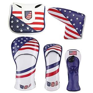 SelectPlaza カスタムデザイン ヘッドカバー 米国旗柄 USA Flag  ドライバー/フェアウェイウッド/ユー｜beck-shop