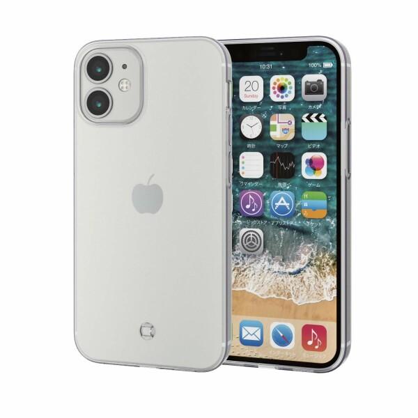 エレコム iPhone 12 mini ケース Qi充電対応 ソフト 極み ストラップホール付 クリ...