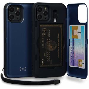 TORU CX PRO iPhone 11 Pro ケース カード ブルー 収納背面 3枚 カード入れ カバ― (ライトニング アダプ｜beck-shop