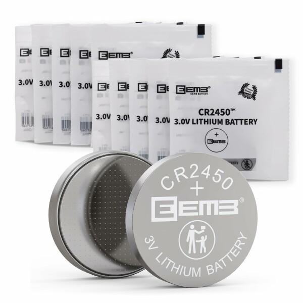 EEMB 10パックCR 2450電池3 Vリチウム電池2450ボタンコイン電池DL 2450、EC...