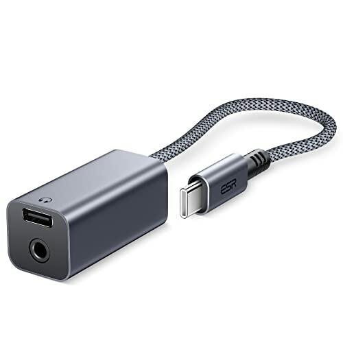 ESR USB Cイヤホンアダプター 2-in-1 USB C to 3.5 mmヘッドホンジャック...