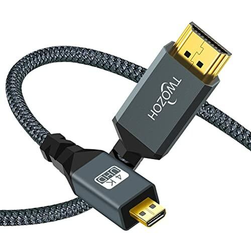Twozoh Micro HDMI to HDMI ケーブル 0.3M (HDMI マイクロタイプD...