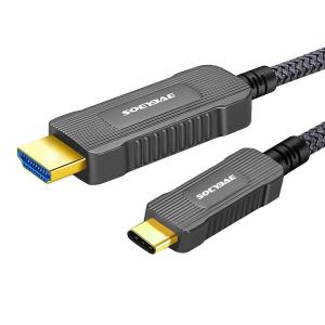 USB C to HDMI ケーブル 30m, SOEYBAE USB3.1 Type C To HDMI 光ファイバーケーブル,USB C to HDMI 変換ケーブル,対