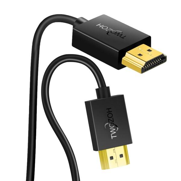 Twozoh フレキシブル &amp;スリム HDMI ケーブル ソフト &amp; 超薄型 HDMI ケーブル 4...