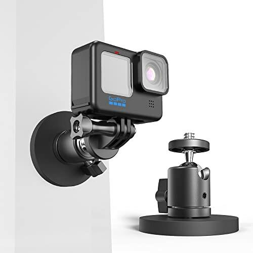 SUREWO GoPro用マグネットアクションカメラマウント、360°回転可能な三脚ボールヘッドマウ...