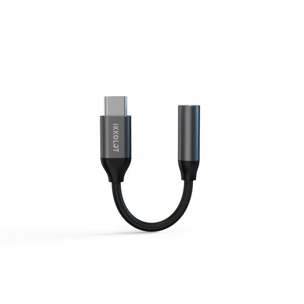 IKKO ロット USB C - 3.5mm ヘッドホンジャックアダプター Type C オーディオ...