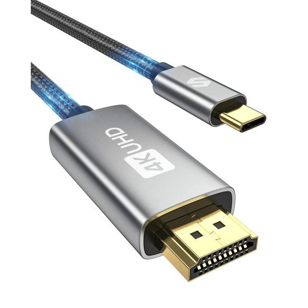 Silkland 4K USB-C HDMI ケーブル 2M Thunderbolt 3 to HD...