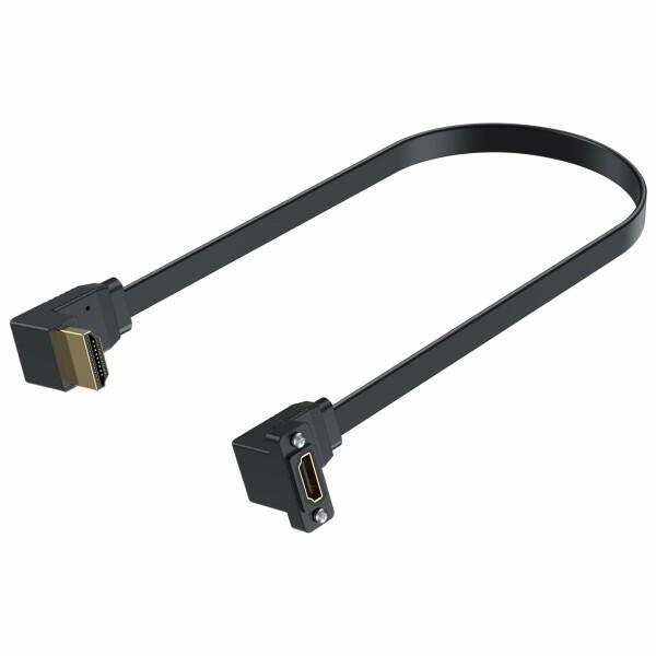 Poyiccot HDMI L字延長ケーブル、HDMIフラットケーブル、平型 超薄型パネルマウントプ...