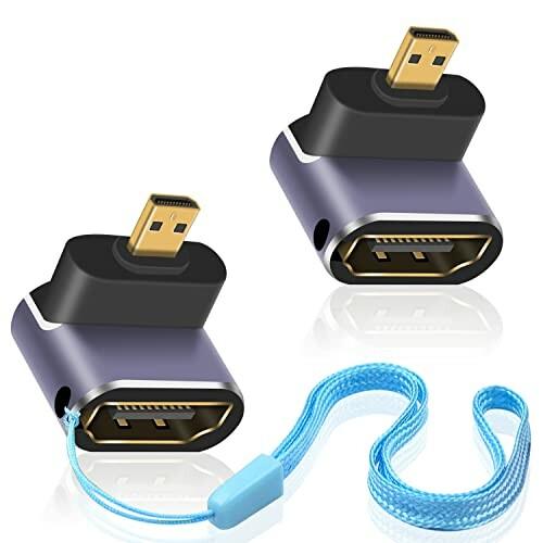 Duttek 8K 90度 HDMI to Micro HDMI アダプタ、上向き Micro HD...