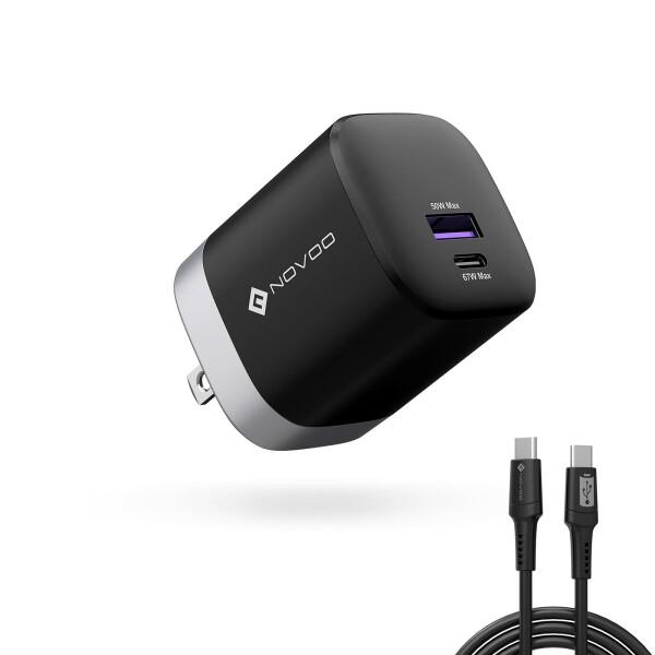 NOVOO 67W 2-Port USB C 充電器 PD急速充電器 (USB-A&amp;USB-C)Ma...