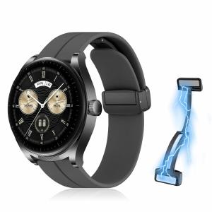 (RicYeel) 22mm 磁気付き シリコンバンド Huawei Watch GT 4 46mm/HUAWEI WATCH Ultimate/Huawei Watch Buds 対応 バンド