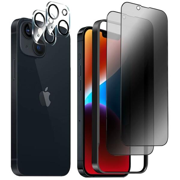 DZHFU iPhone 14 plus 強化ガラスフィルム 6.7インチ 硬度9Ｈ 滑らかなタッチ...