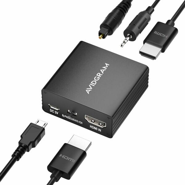 4K HDMI オーディオ 分離器, AVIDGRAM HDMI 音声分離器 音声分離（光デジタル・...