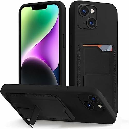 iPhone 14 用 ケース スタンド機能付き 耐衝撃 携帯 カバー カードホルダーケース 軽量 ...