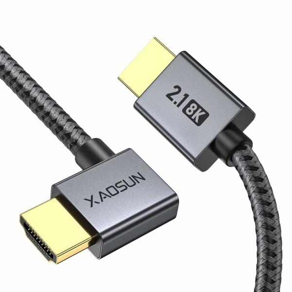 XAOSUN HDMI 2.1 ケーブル 2M 8K 60Hz L字型 HDMI2.1規格Macbo...