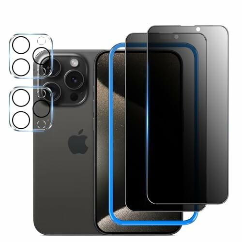 覗き見防止 iPhone15 Pro ガラスフィルム 覗き見防止 ＋ iPhone15 Pro カメ...