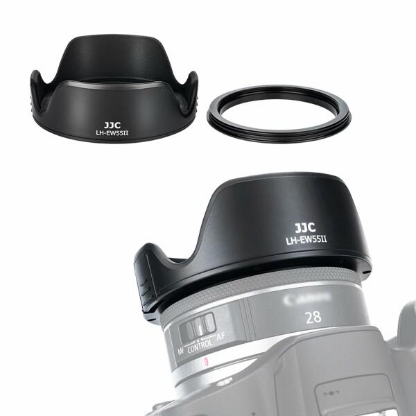 JJC EW-55 可逆式 レンズフード + アダプタ キット 花形 Canon RF 28mm F...