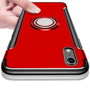 iPhone XR ケース リング付き 耐衝撃 TPU クリア 車載対応ホルダー対応 軽量 薄型 指紋防止 全面保護