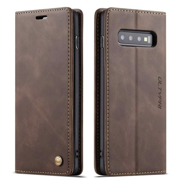 QLTYPRI Samsung Galaxy S10 ケース 手帳型 PU 高級レザー マグネット ...