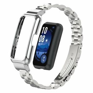 (LanQii) バンド Huawei Band 10 /Huawei Band 9 / 8 対応 ステンレスメタル おしゃれ 交換バンド クイックリ