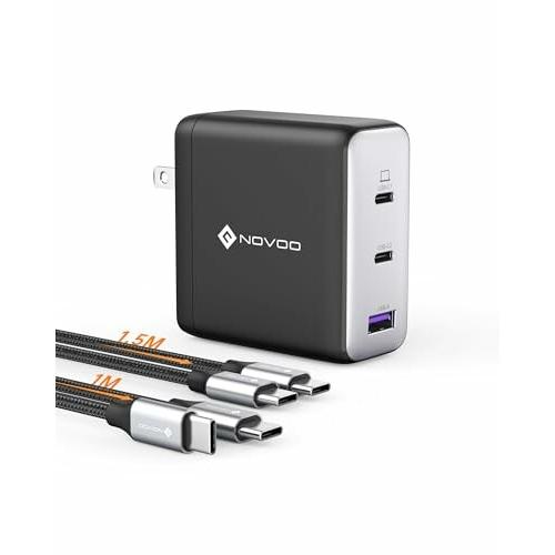 NOVOO 120W 3-Port USB C 充電器PD急速充電器 MacBook Pro 14&apos;...