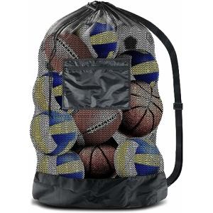 siawadeky 超大きい メッシュ ボールバッグ スポーツ用品収納 ボールケース 巾着型 バスケットボー｜BECKSHOP