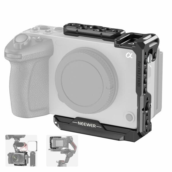 NEEWER ハーフカメラケージ FX3 FX30カメラ用 アルミ製ビデオリグ NATOレール/3/...