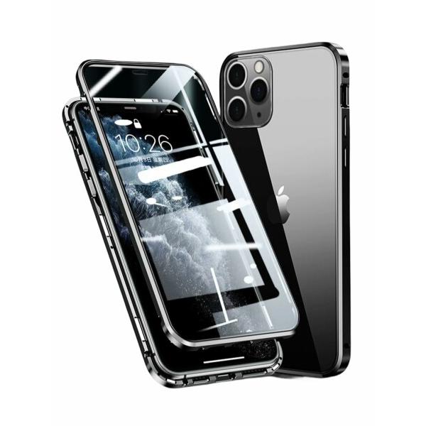 iPhone 15 Pro 用 ケース アルミ 両面ガラス アルミバンパー 磁石吸着 SUGOIDA...