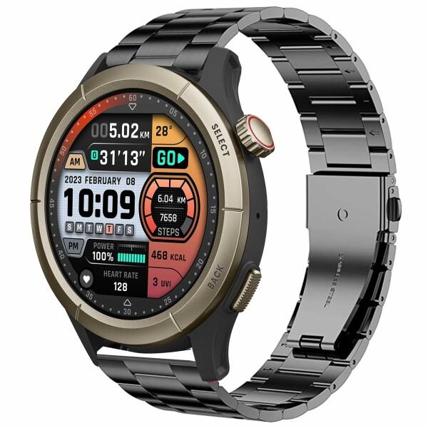 Lamsaw for Amazfit Cheetah Pro スマートウォッチ バンド, ステンレス...