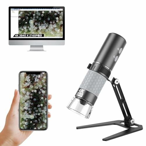 Ninyoon USB顕微鏡4K WiFi の顕微鏡は立場を改善しました iPhone Androi...