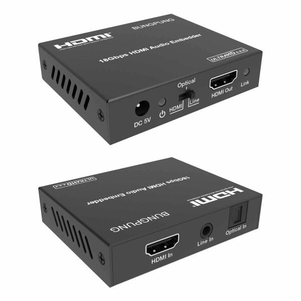 BUNGPUNG HDMI オーディオインサーター オーディオエンベッダー、光デジタル アナログ S...