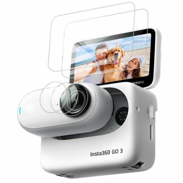 For Insta360 Go3 スクリーンフィルム + カメラフィルム 9H高硬度 耐衝撃 防汚 ...