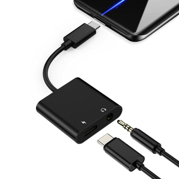 USB Type C to 3.5mm イヤホン変換 アダプターLpoieJun.1 (ブラック) ...