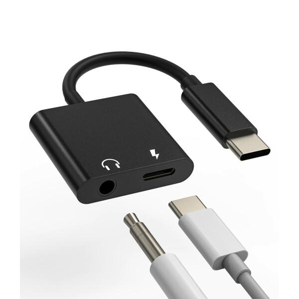 イヤホン変換アダプタタイプc USB DACオーディオジャック同時きゅうそく充電 USB Cプラグ3...