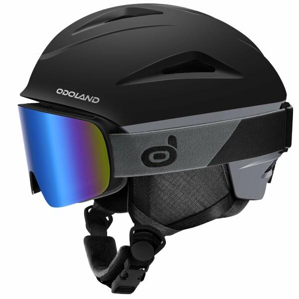 Odoland スキーヘルメット＋スノーゴーグルセット ダイヤル式サイズ調整 スノーボードヘルメット