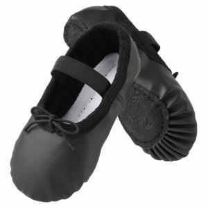 (Bezioner) 子供＆大人全革バレエシューズ ソフトレザーダンスシューズ PU製バレエ靴 フル
