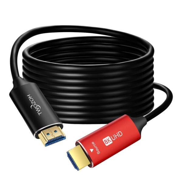 Twozoh 8K ファイバー HDMI ケーブル 100M 高速HDMI 2.1 光 ファイバーコ...