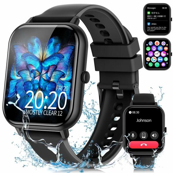 スマートウォッチ iPhone対応&amp;アンドロイド対応  1.83&apos;&apos;HD Smart Watch f...