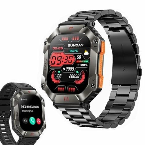 Smiletech smart watch スマートウォッチ 活動量計 通話機能付き 650mAh大...