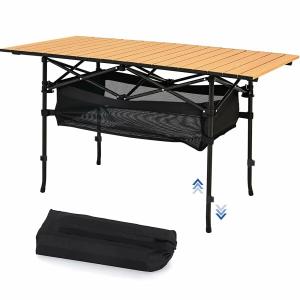 AOMACO キャンプ テーブル アウトドア ロールテーブル 折り畳み 高さ調整 ピクニック コンパクト｜beck-shop