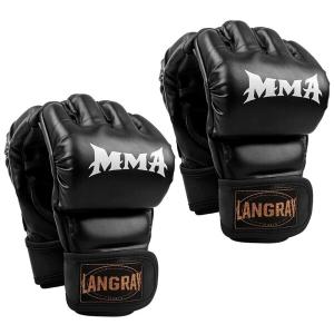 LangRay オープンフィンガー グローブ ボクシンググローブ 手袋 MMA 総合格闘技 ボクシング ムエタ｜beck-shop