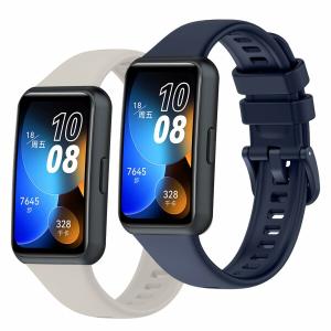 (WUWOCJ) 2本セットバンド対応 Huawei Band 8/Huawei Band 9 柔らかい 防水 交換用ストラップ スポーツバン