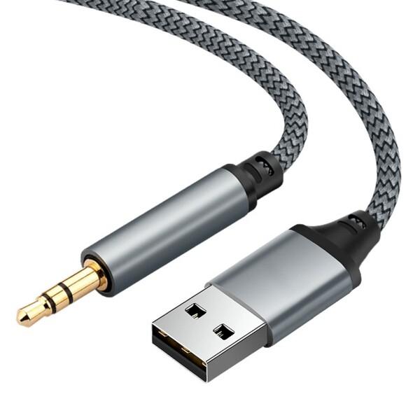 3.5mm to USBステレオケーブルは無酸素銅芯線と高級DACデジタルオーディオチップを採用して