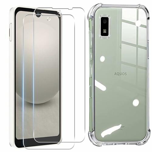 対応 AQUOS wish3 フイルム (２枚入り) + ケース AQUOS wish3 SH-53...